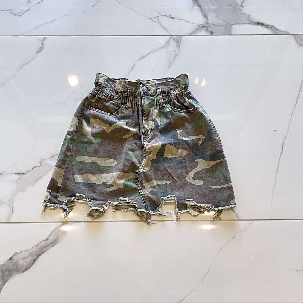 Forever 21 Green Brown Mini Pencil Skirt